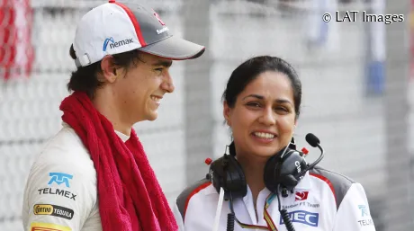 Esteban Gutiérrez y Monisha Kaltenborn en 2014