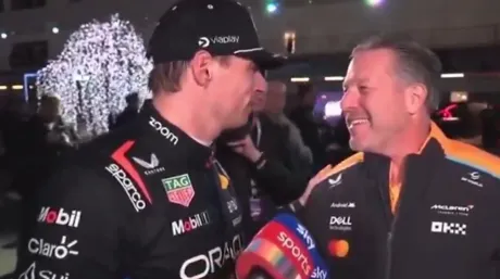 Max Verstappen y Zak Brown en Las Vegas