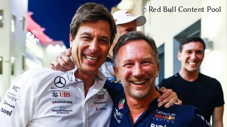 Toto Wolff y Christian Horner en Abu Dabi