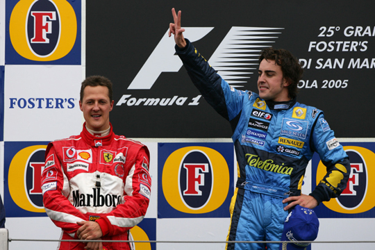 Alonso y Schumacher en Imola 2025. Fuente: Soy Motor