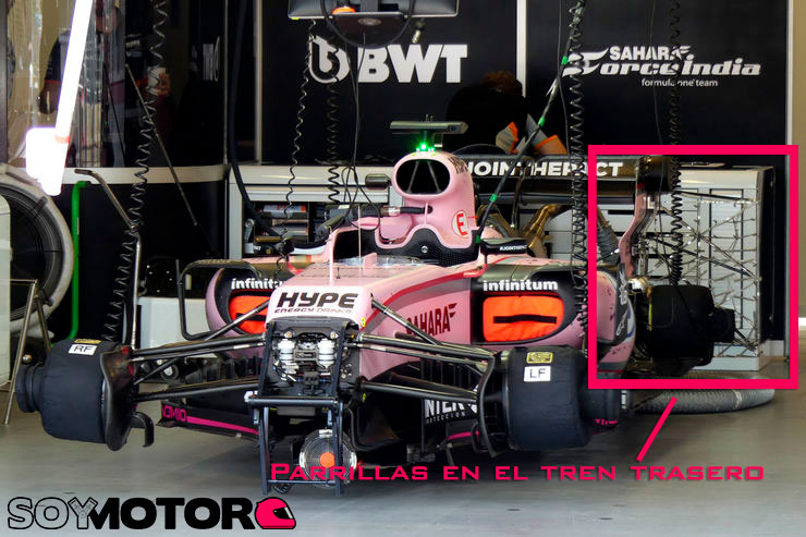 Force India parrillas pitots